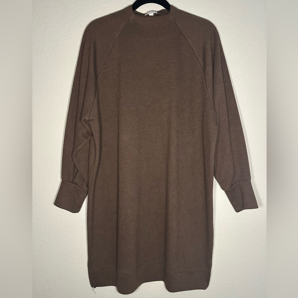 Gianni Bini Brown Crewneck Sweater Dress
